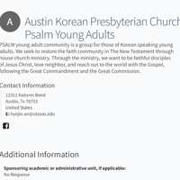 Korean Speaking Category Near Me - Austin Korean Presbyterian Church Psalm Young Adults